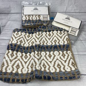 Merchant 41 Lot 2 Chunky Pillow Covers Woven Cotton Jute Denim 18x18" Boho NEW